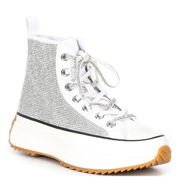 Shaft Rhinestone Embellished High Top Platform Sneakers - Picture 5 of 13